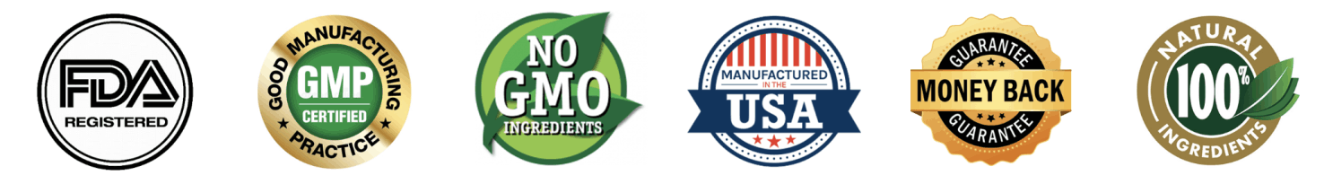 Phytomem One FDA registered, GMP certified, non-GMO quality badges
